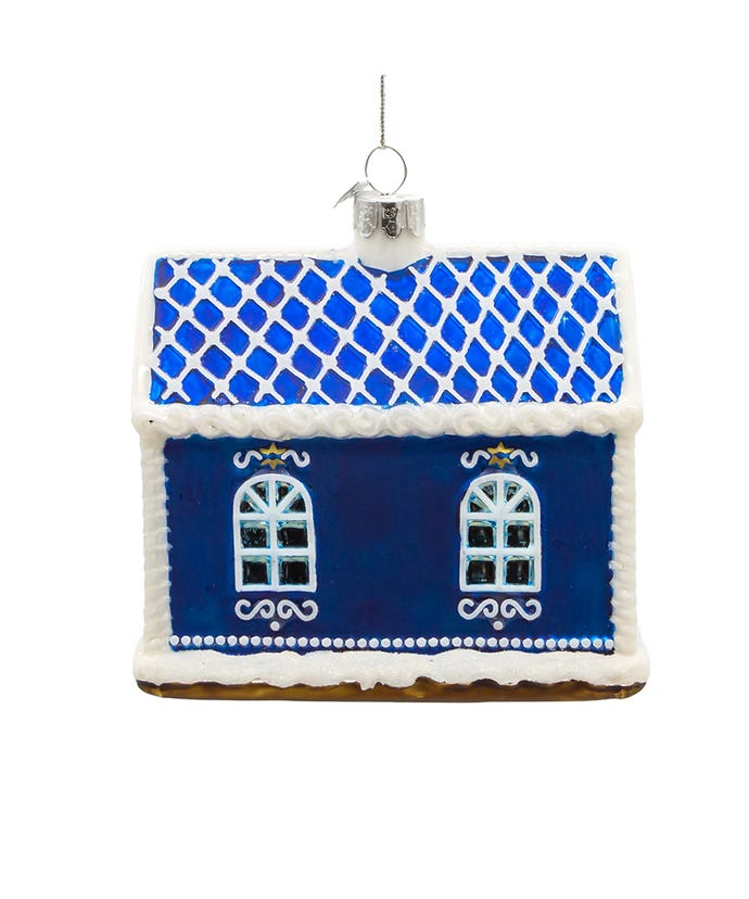 4.5" Noble Gems Glass Hanukkah House Ornament – product image 3