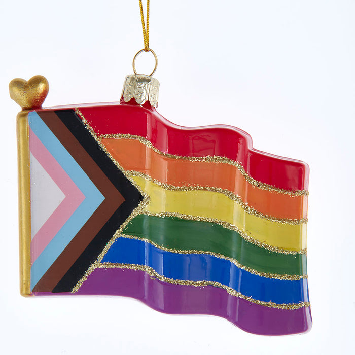 3.5" Glass Pride Flag Holiday Ornament – product image 1