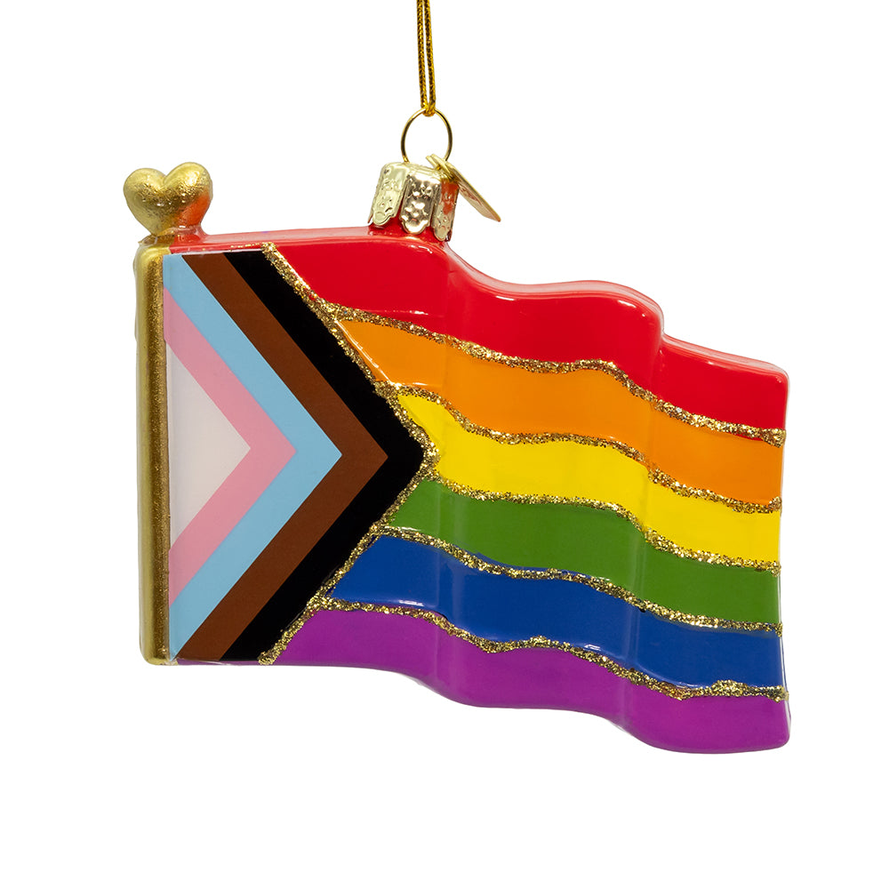 3.5" Glass Pride Flag Holiday Ornament – product image 3