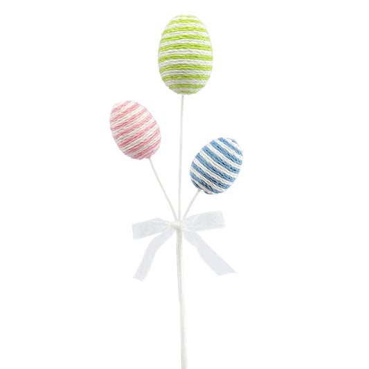 12" Pink, Green, and Blue Egg Pick - Vibrant Easter Décor