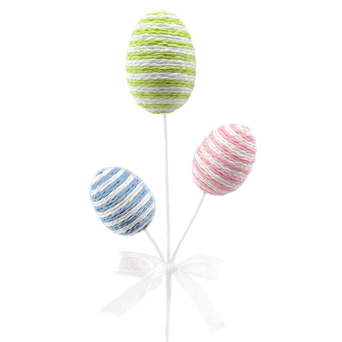 12" Pink, Green, and Blue Egg Pick - Vibrant Easter Décor