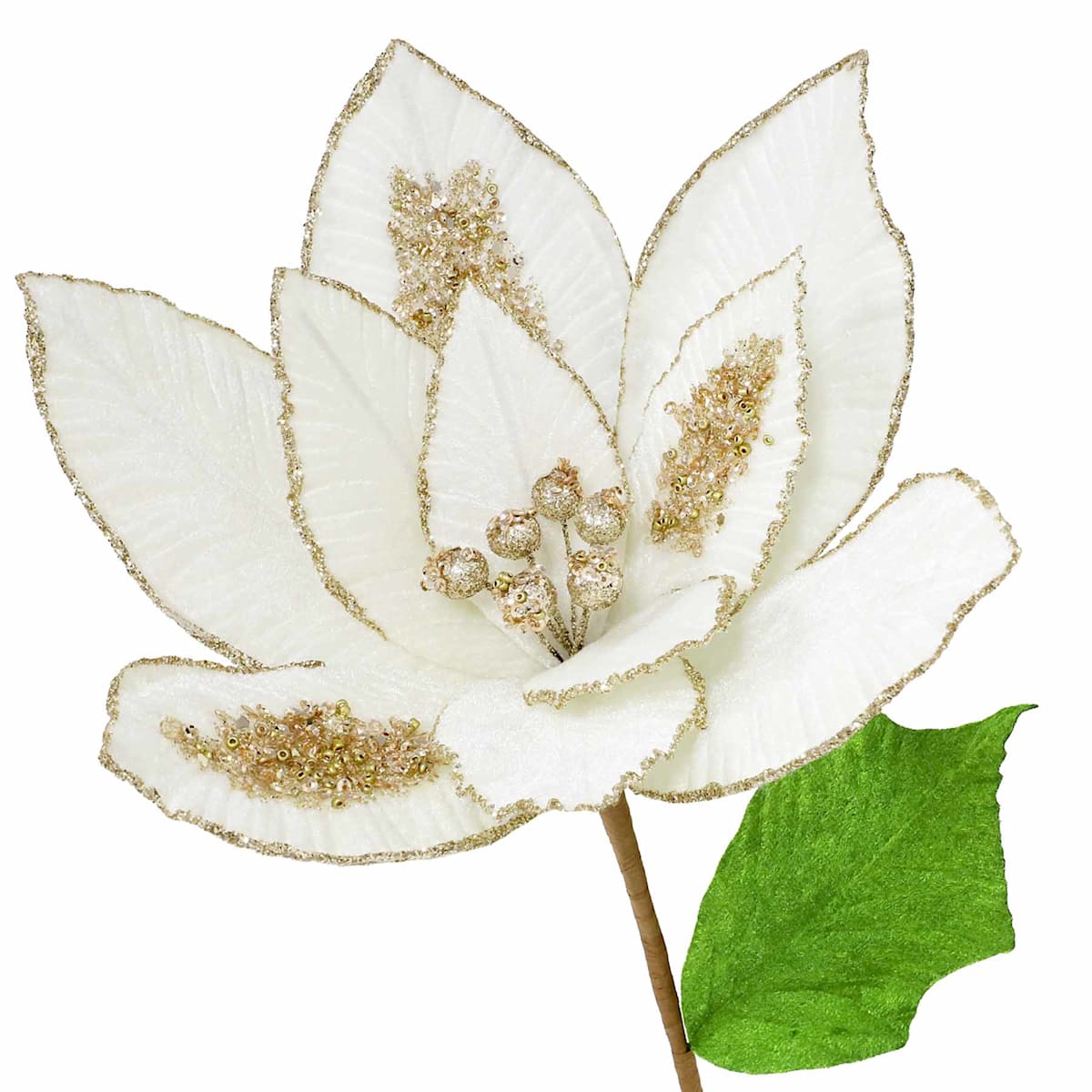 25″ Poinsettia Stem – Elegant Christmas Floral Pick