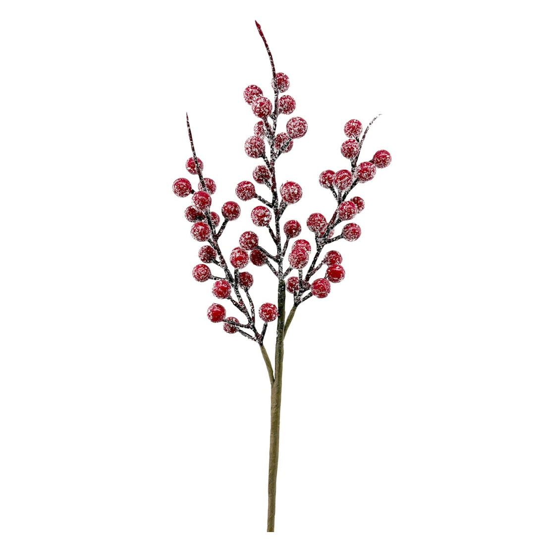 12" Red Frosted Berries Pick