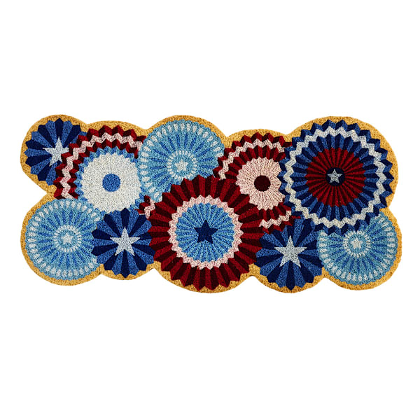 22 x 47-inch red white and blue patriotic coir doormat
