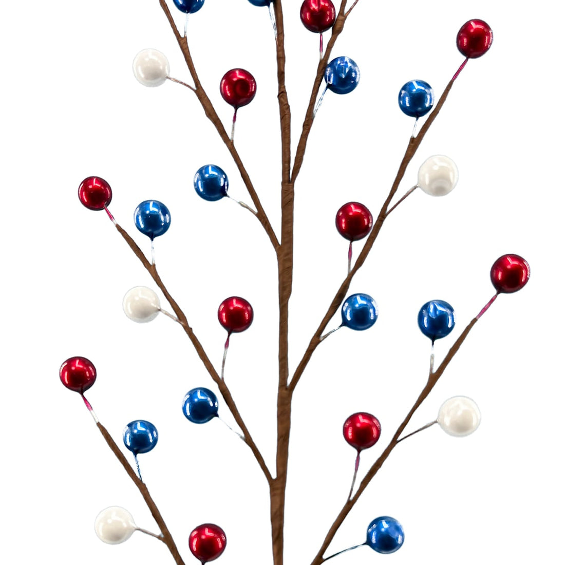 Patriotic metallic berry floral pick alternate view