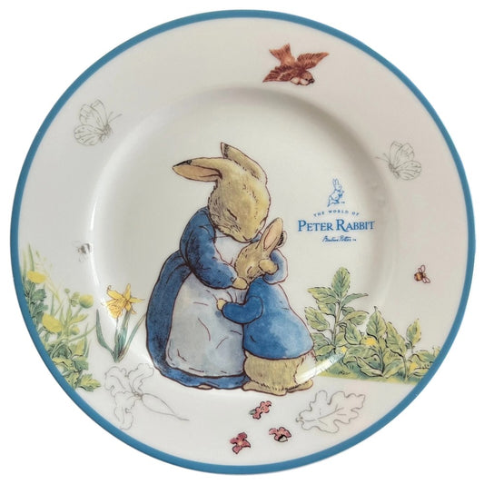 8" Potter Peter Rabbit Ceramic Plate – Kids Bunny Dish, Nursery Tableware, Easter Gift