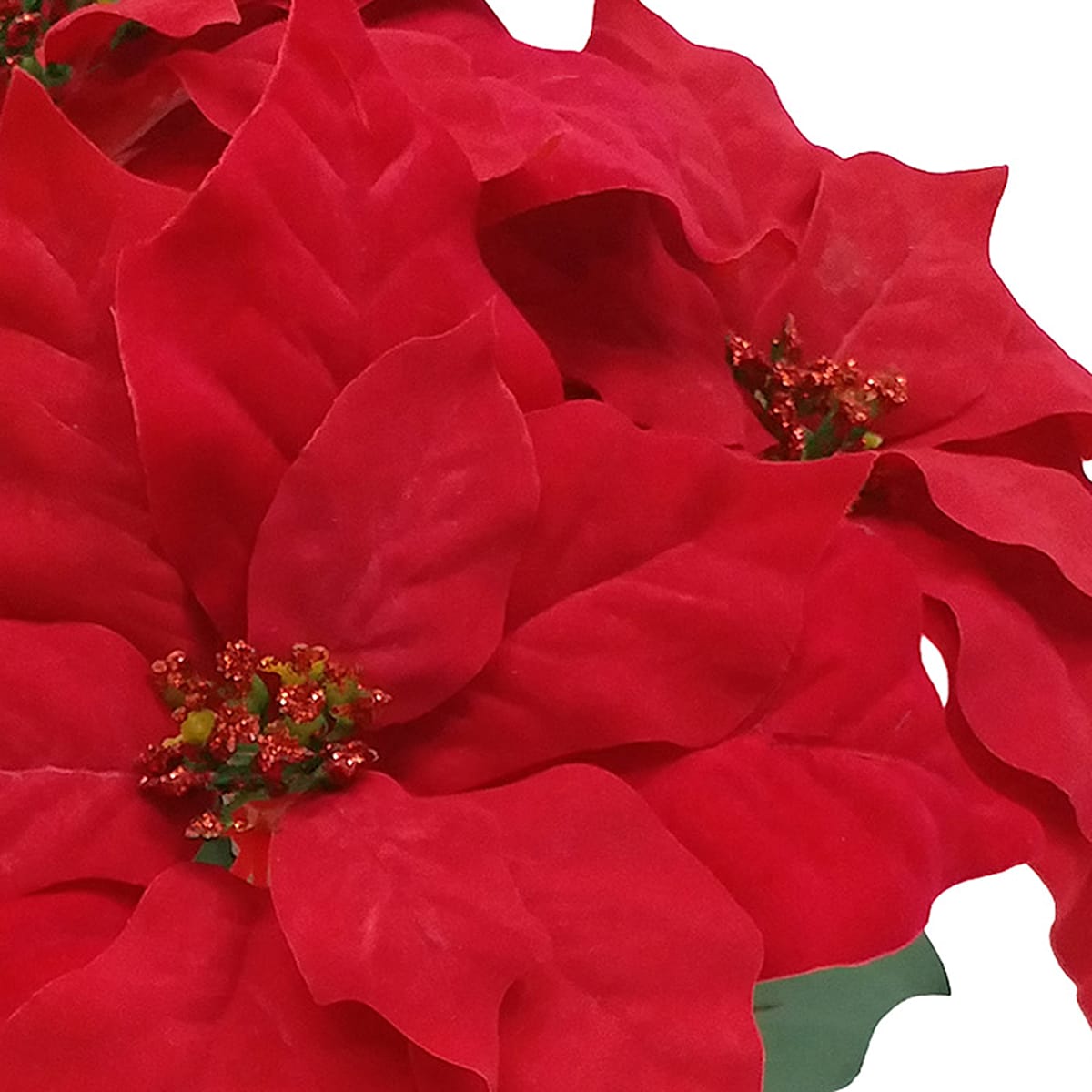12.5" Poinsettia Bush Artificial Christmas Flowers for Trees, Wreaths & Centerpieces