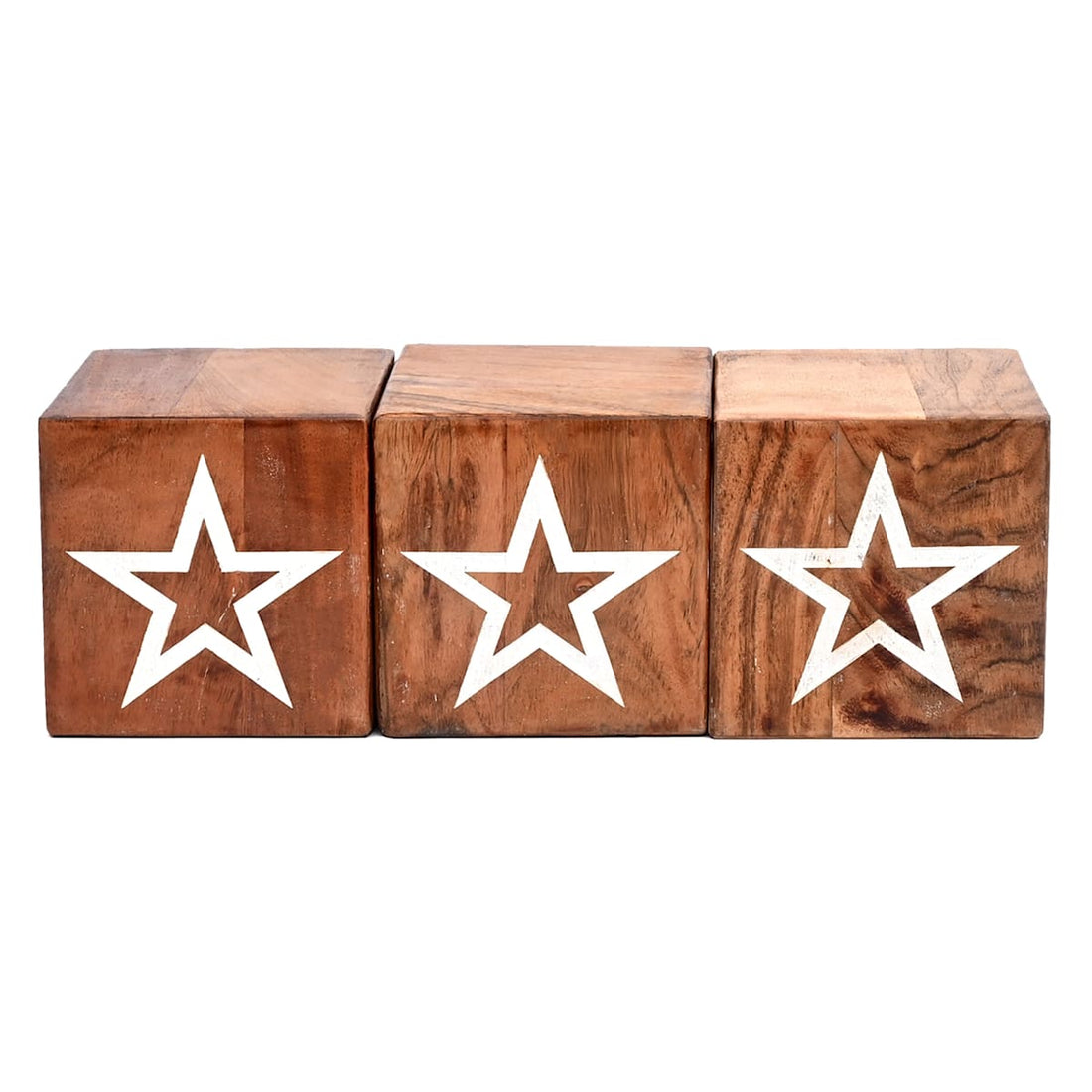 Red white and blue wood blocks for patriotic tabletop display
