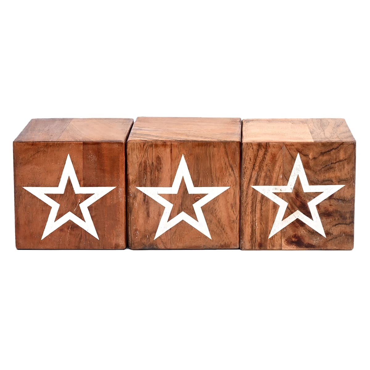 15" Americana Wooden Block Decor