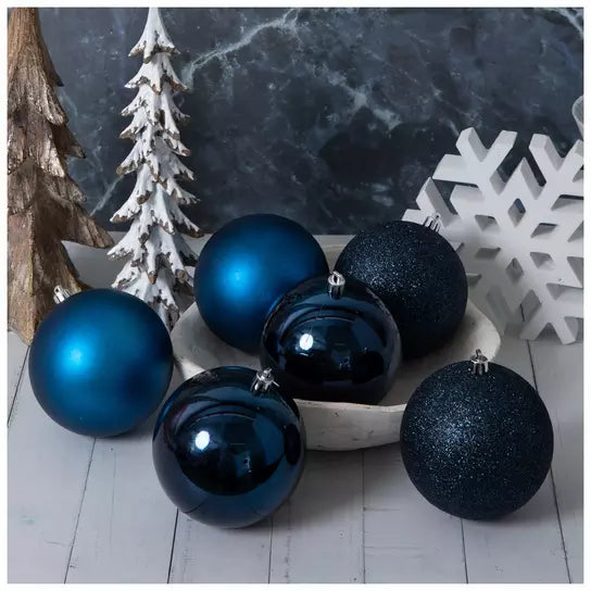 Small set of 32 80mm Blue Christmas Christmas ball ornaments