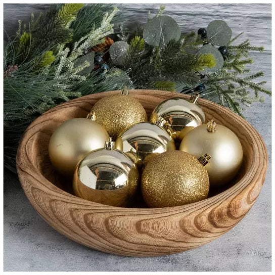 Small set of 32 80mm Gold Christmas ball ornaments