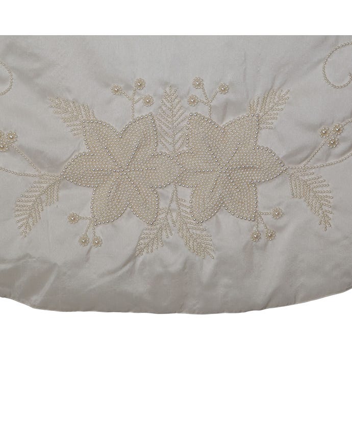 54" Ivory Pearl Beaded Christmas Tree Skirt – alternate product image 2