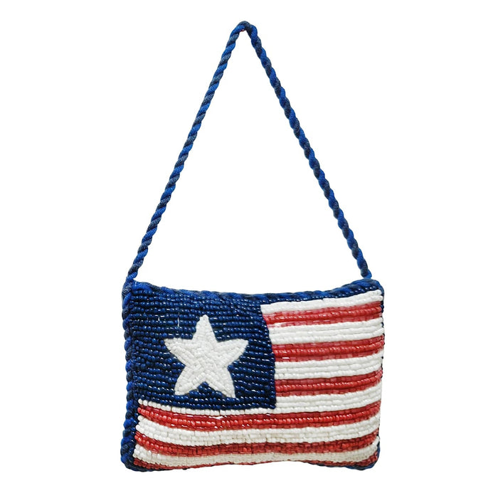 6 x 4-inch handmade USA beaded flag door hanger