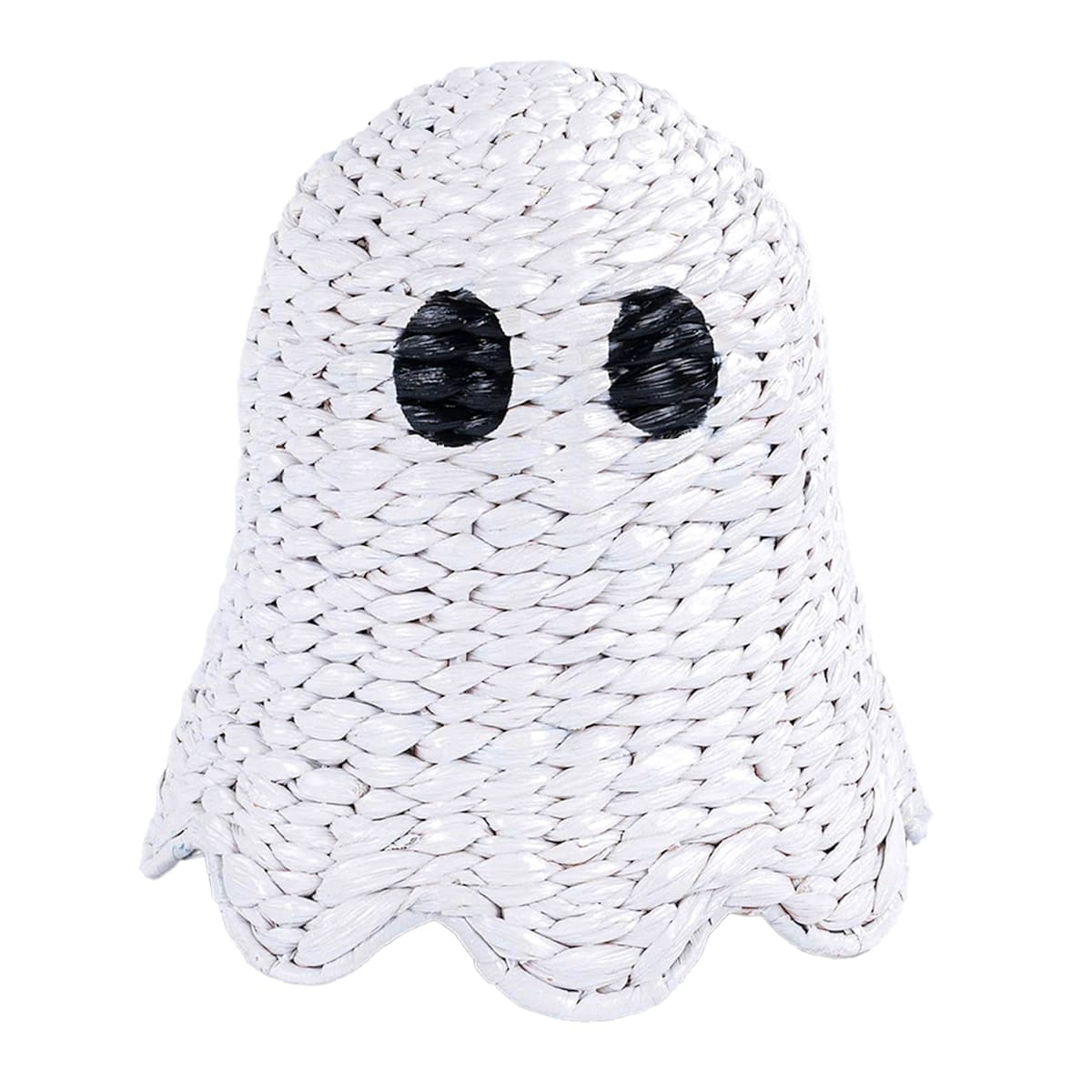 11" White Woven Seagrass Ghost Halloween Tabletop Décor