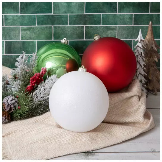Extra Large set of 3 200mm Red, Green & White Christmas ball ornaments