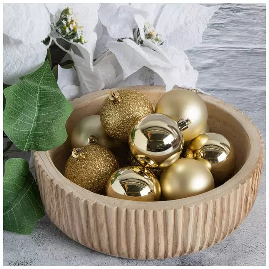 Extra Small set of 50 60mm Gold Christmas ball ornaments; props not included