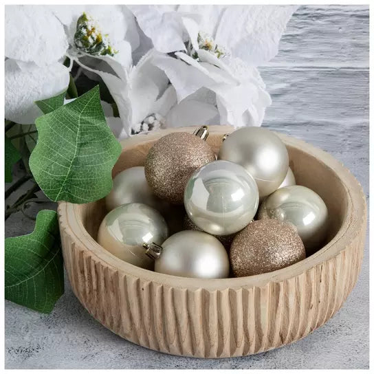 Extra Small set of 50 60mm Champagne Christmas ball ornaments; props not included