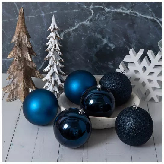 Extra Small set of 50 60mm Blue Christmas Christmas ball ornaments; props not included