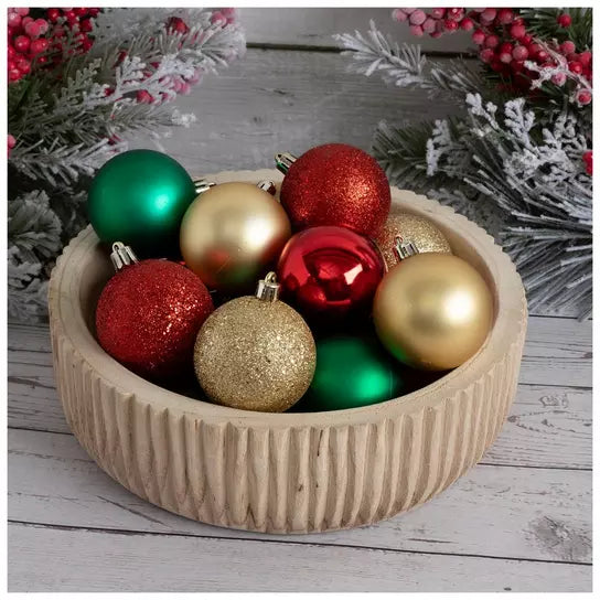 Extra Small set of 50 60mm Red, Green & Gold Christmas ball ornaments; props not included