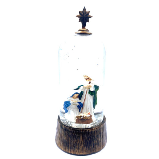 12" Water Snow Globe with Nativity Inside - Elegant Christmas Decoration