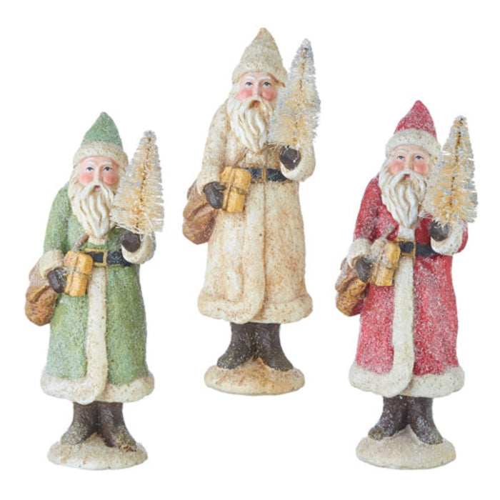 8.5-inch glittered Santa Christmas figurine, assorted style