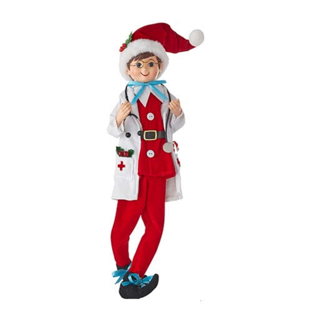 6" Posable Doctor/Nurse Christmas Elf – detail view