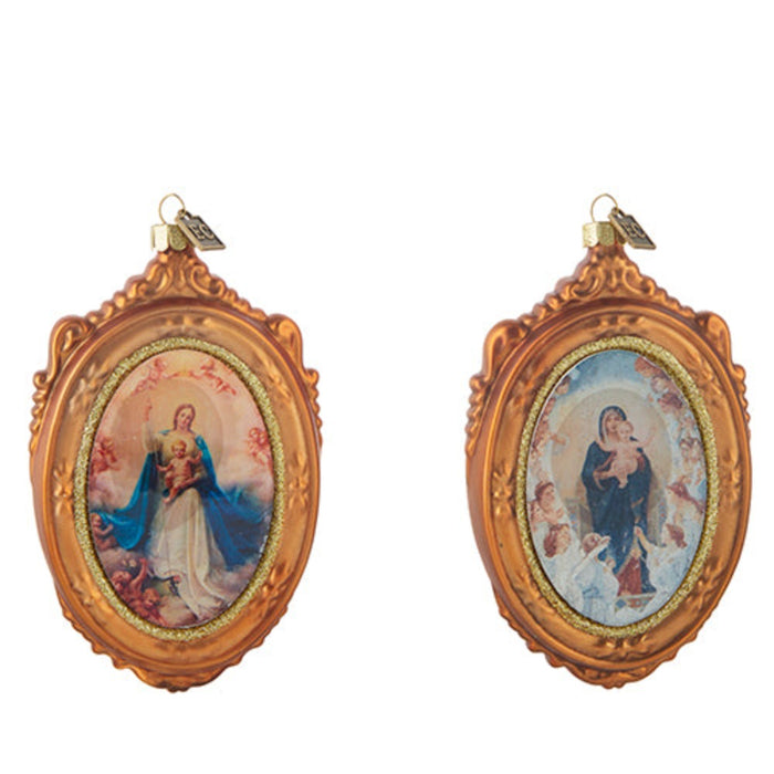 5.5-inch framed Madonna portrait Christmas ornament