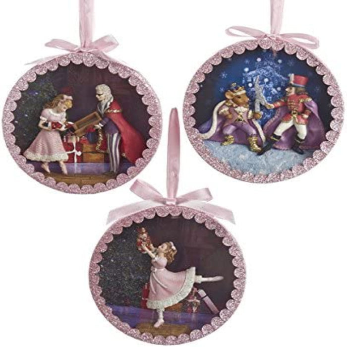 5" Nutcracker Suite Shadow Box Ornaments – Set of 3