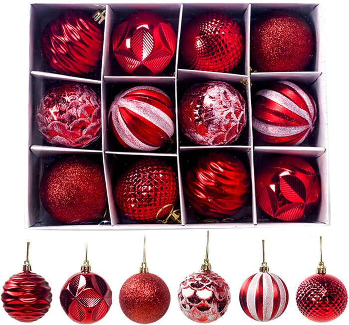 34-piece Christmas ball ornament set for holiday tree decorating