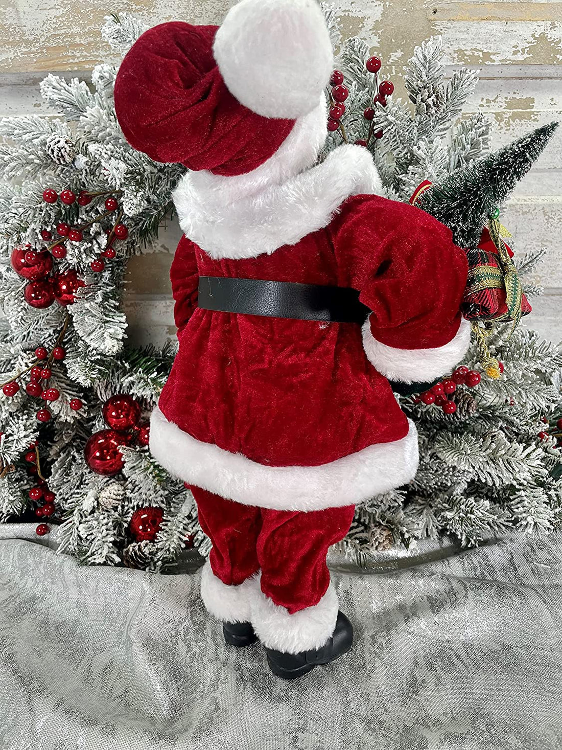 19-inch African American Santa in black velvet with fur trim – additional product image 5