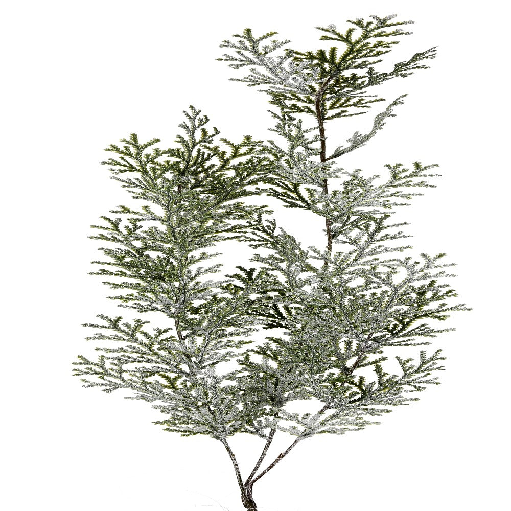 32-inch frosted hanging Cyprus Christmas greenery spray