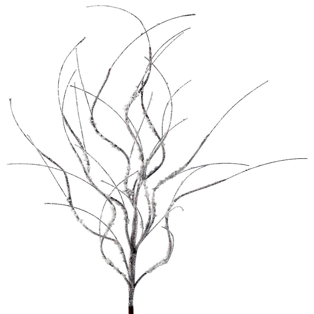 32-inch frosted curly twig Christmas spray