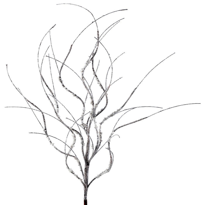 32-inch frosted curly twig Christmas spray