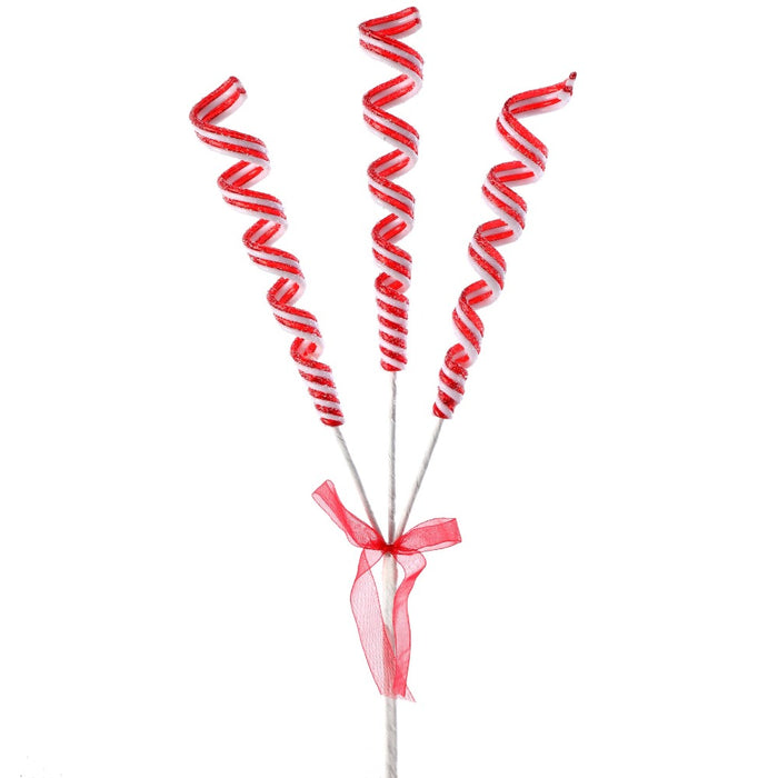 16-inch sugared ribbon candy Christmas spray