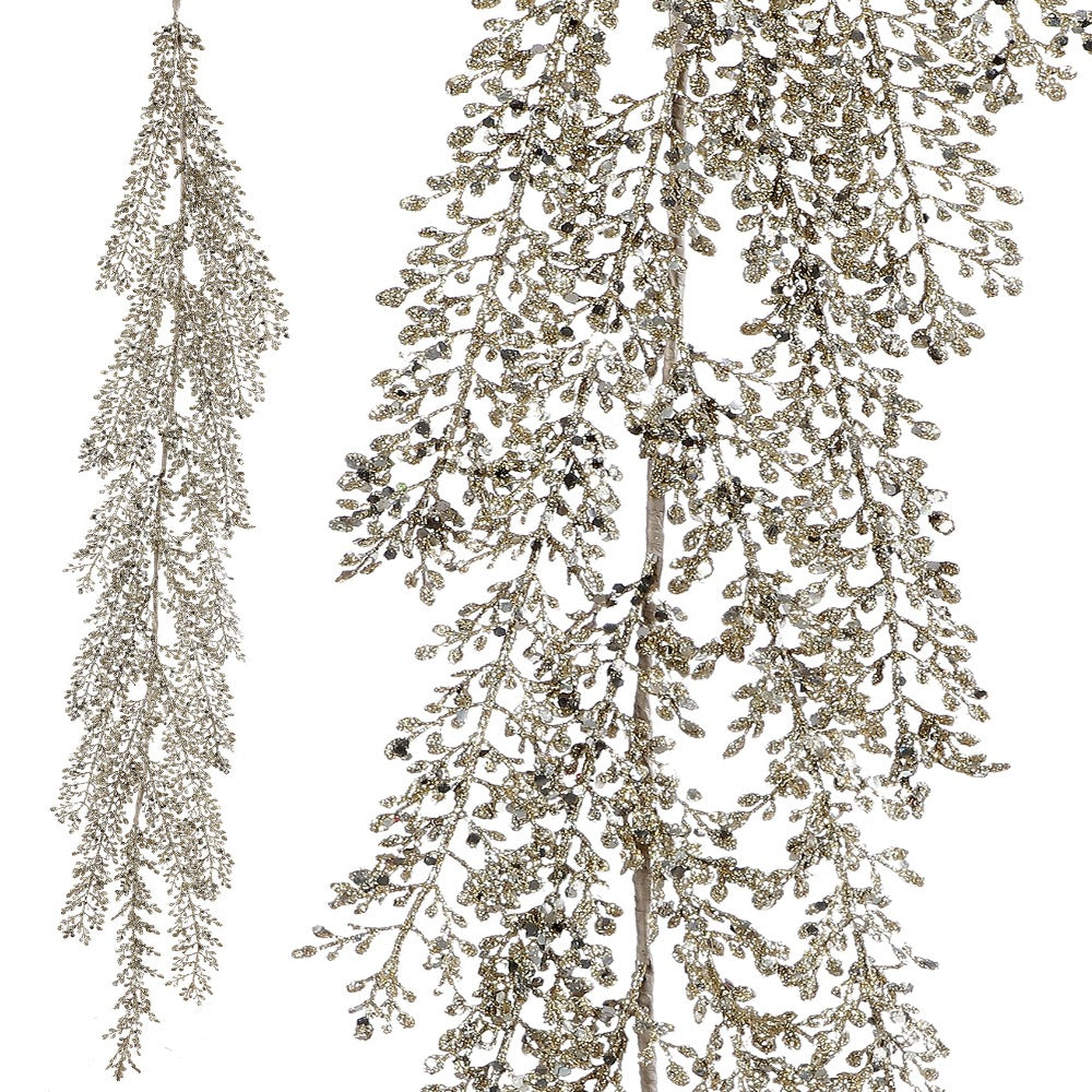 48" Glitter Sequin Artemisia Christmas Garland – alternate view
