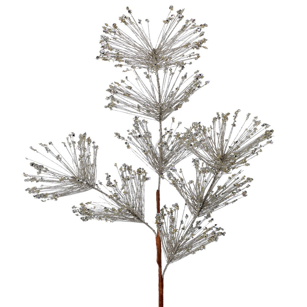 30-inch champagne sequin glitter pine Christmas spray