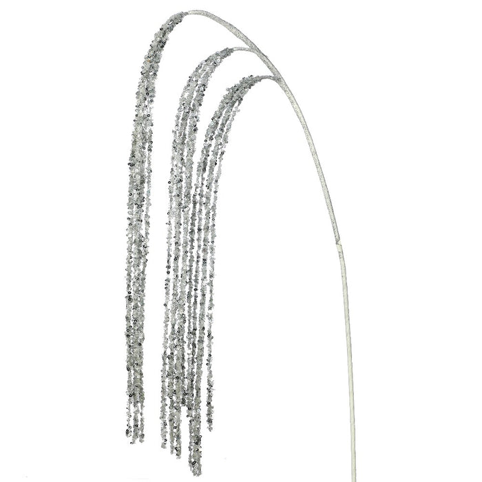45-inch silver sequin beaded rain Christmas spray