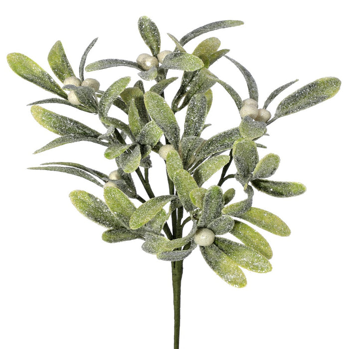 13-inch frosted waterproof mistletoe berry Christmas pick