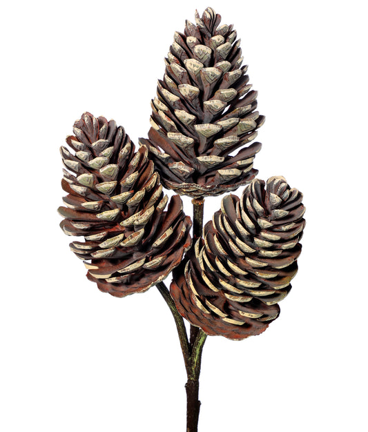 12" Plastic Pine Cone Pick – Versatile Christmas Decoration for Crafts and Arrangements