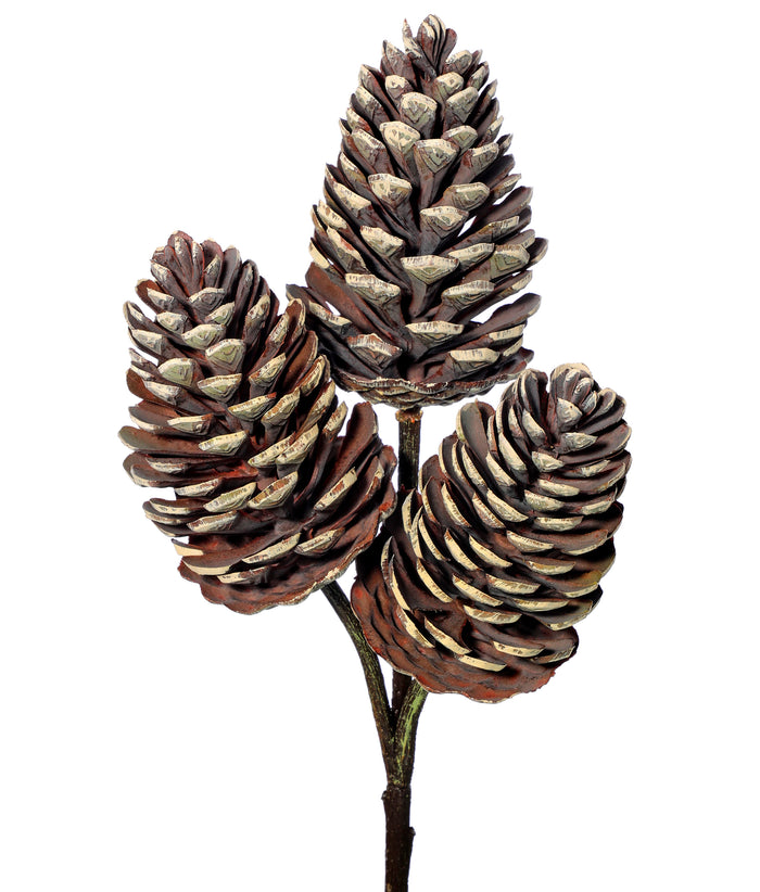 12-inch plastic pine cone Christmas pick