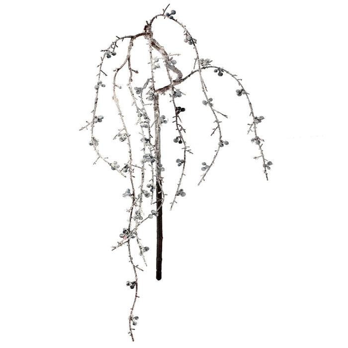 46-inch weeping frosted berry twig branch for Christmas arrangements
