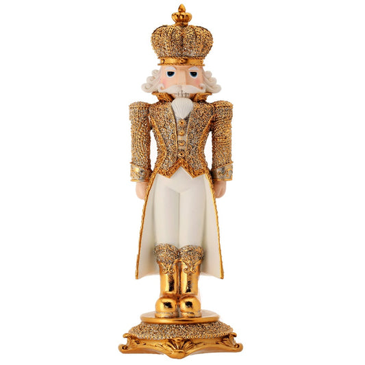 18" Resin Diamond Opulent Nutcracker – Luxurious Christmas Decoration