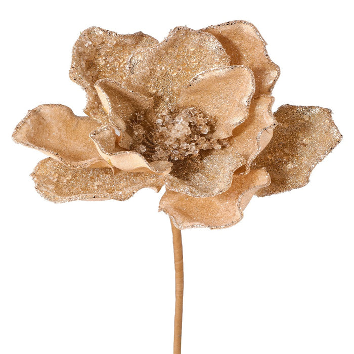24" Beaded Ice Chunk Magnolia Flower