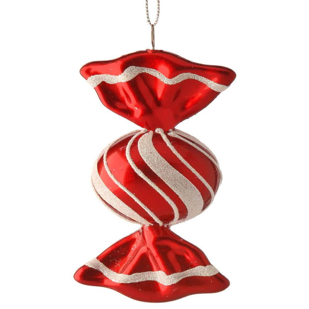 4.5" Peppermint Candy Round Twist Ornament – Festive Christmas Tree Decoration