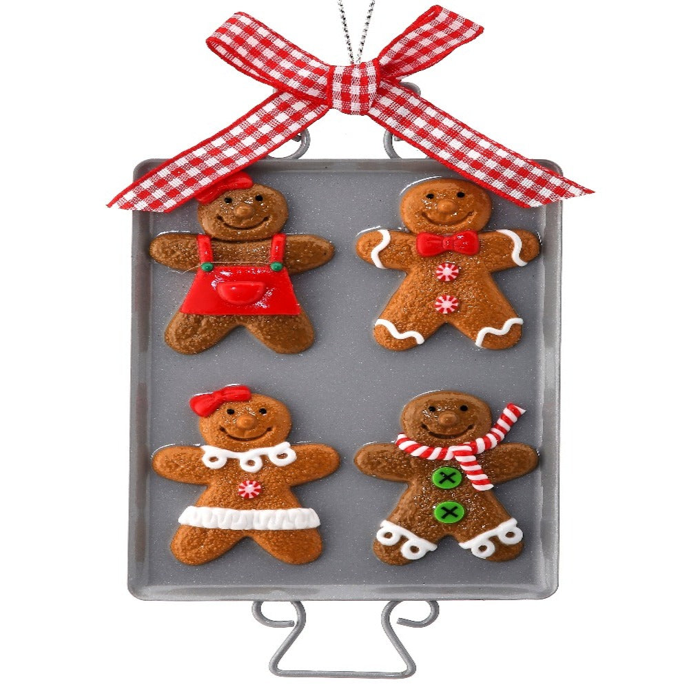 6" Clay Gingerbread Cookie Sheet Ornament – Whimsical Christmas Tree Decoration