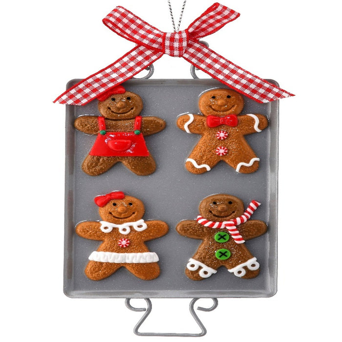 6" Clay Gingerbread Cookie Sheet Christmas Ornament