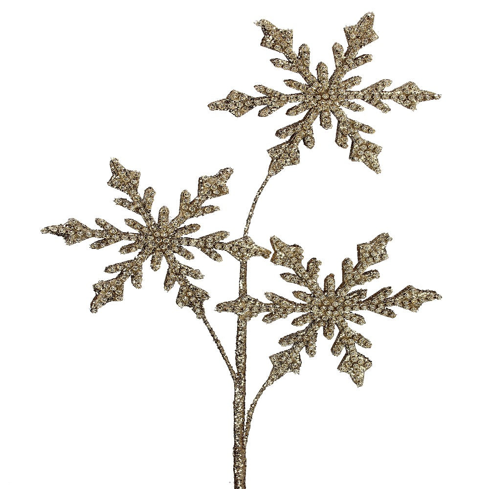 29" Jewel Beaded Snowflake Spray – Christmas Décor Accent