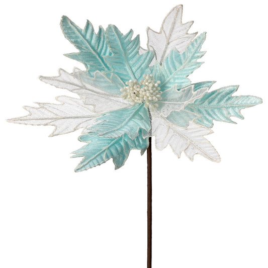 24" Sheer/Velvet Candy Poinsettia Flower – Elegant Christmas Floral Decoration