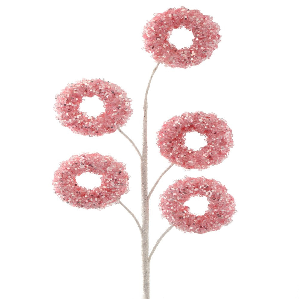 27" Iced Candy Donut Spray - Decorative Christmas Floral Picks