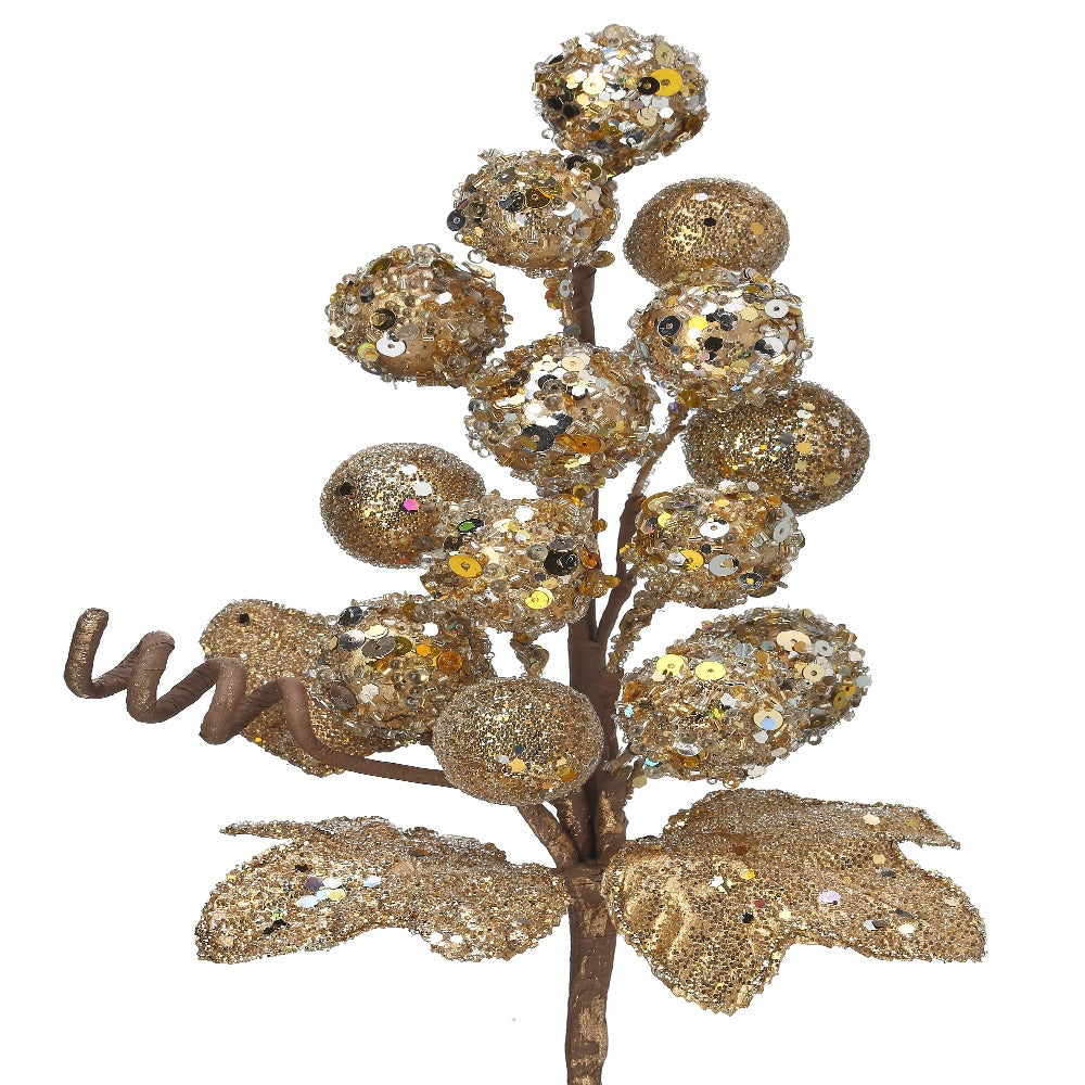 12" Jeweled Grape Cluster Christmas Pick – alternate view